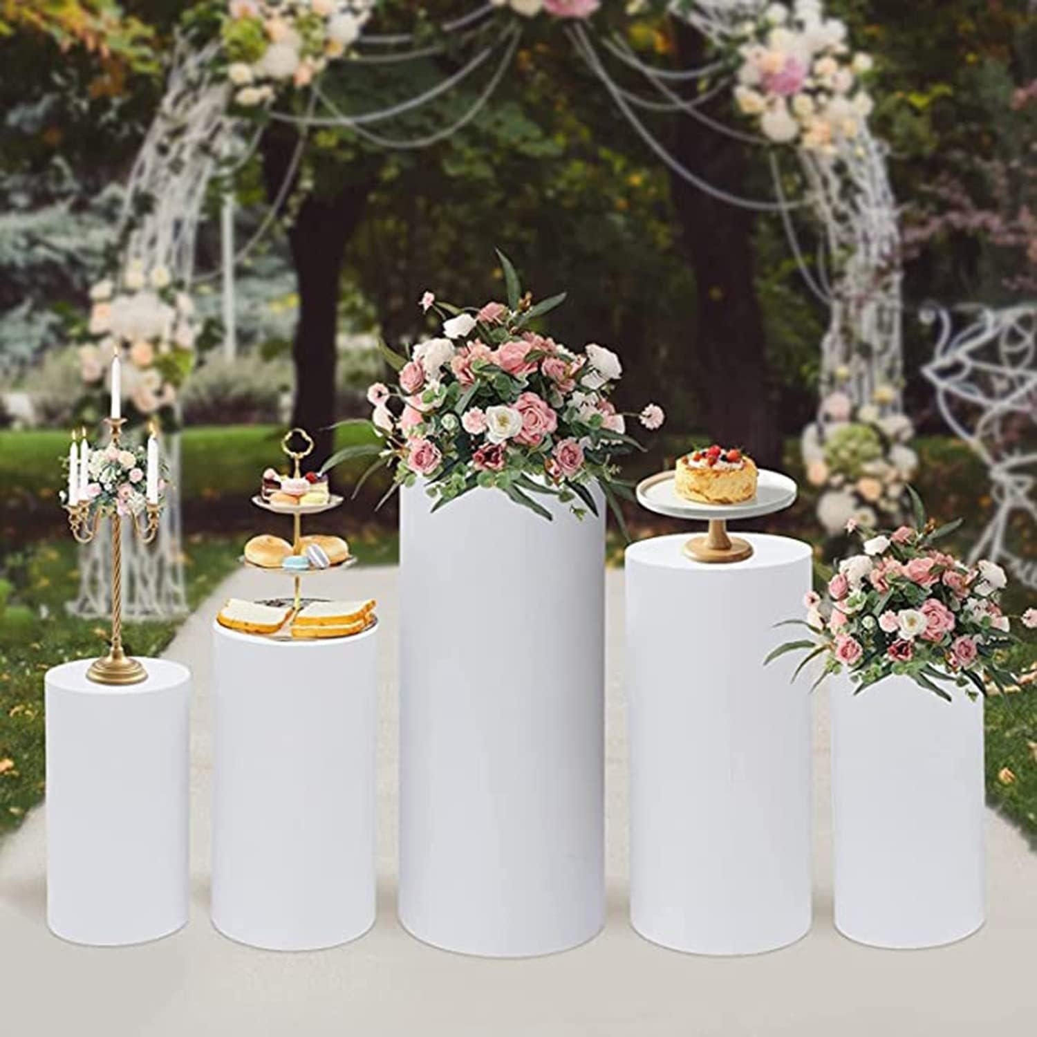 Cylinder Cake Stands, Set of 5